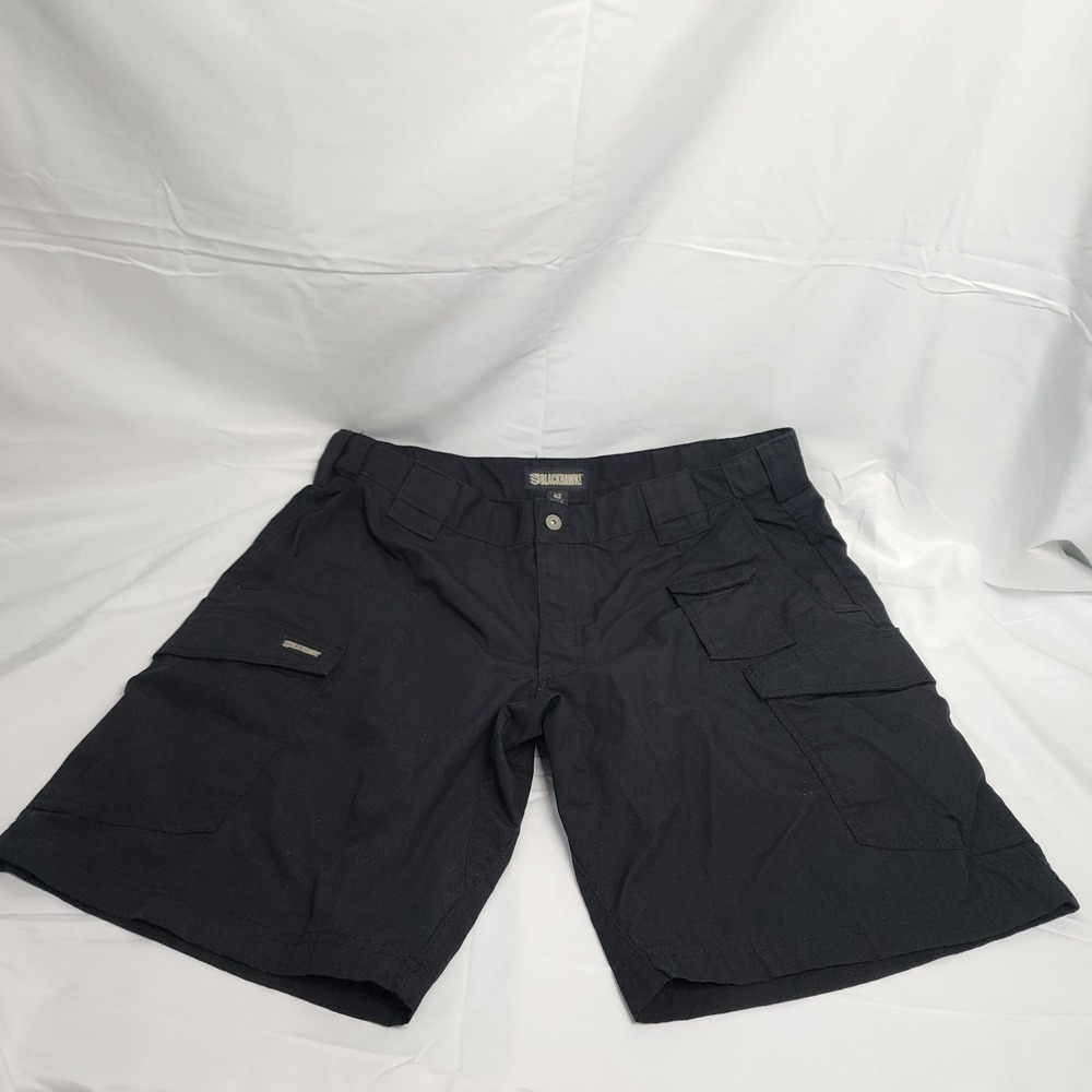 BLACKHAWK! Men's 42W 10L Black MultiPocket Cargo Pursuit‎ Shorts